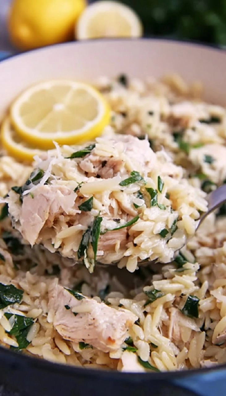 One Pot Lemon Orzo with Chicken