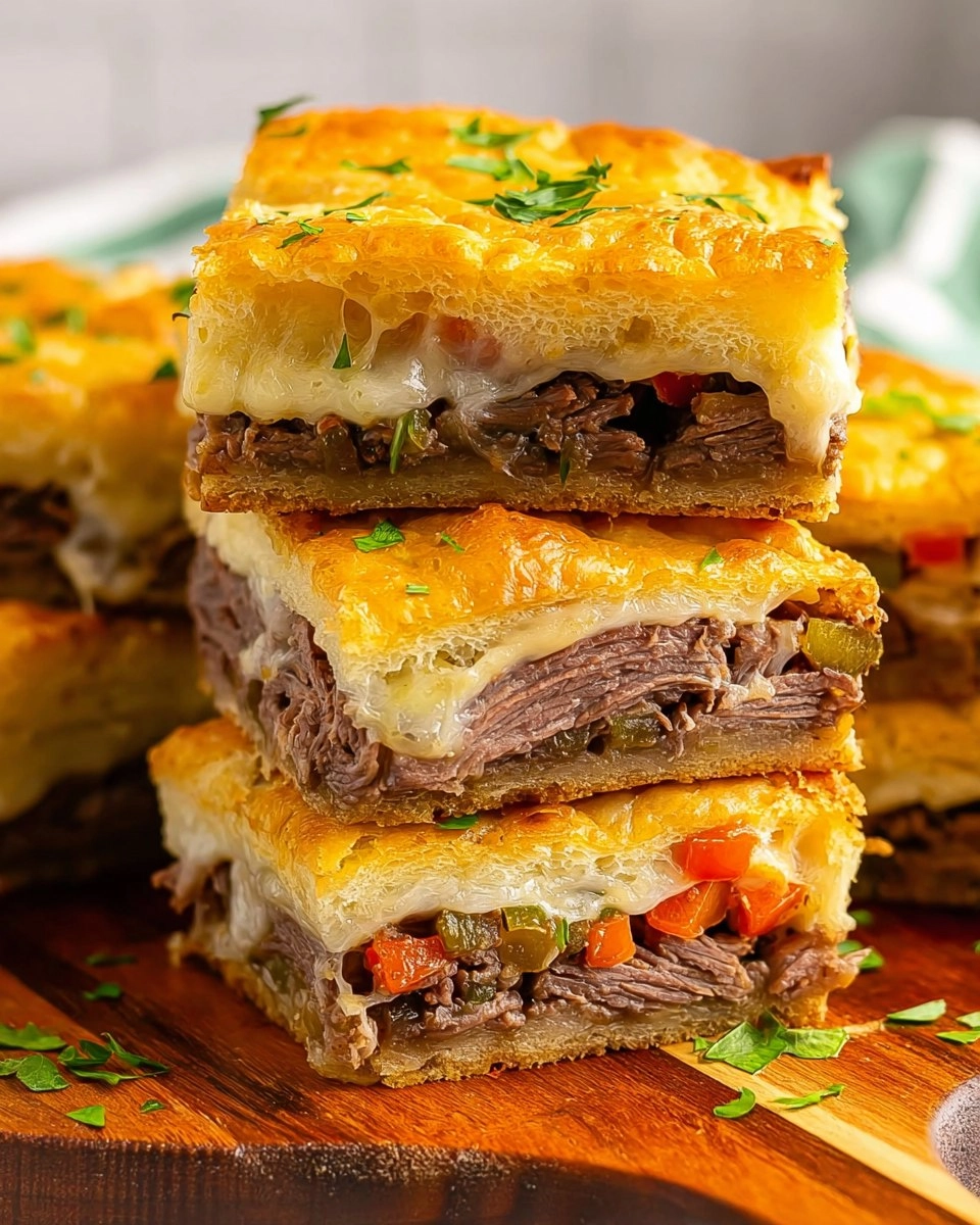 Philly Cheesesteak Squares