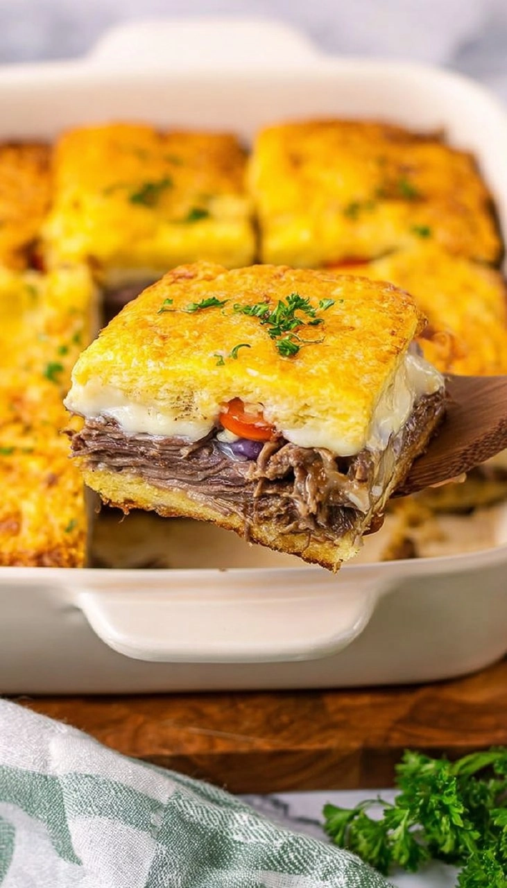 Philly Cheesesteak Squares