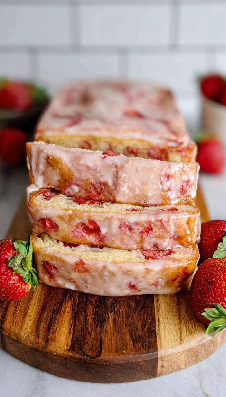 Bakery-Style Strawberry Bread with Glaze