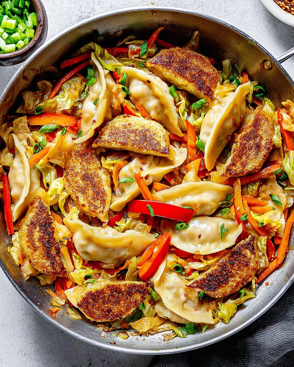 Cabbage and Potsticker Stir-Fry
