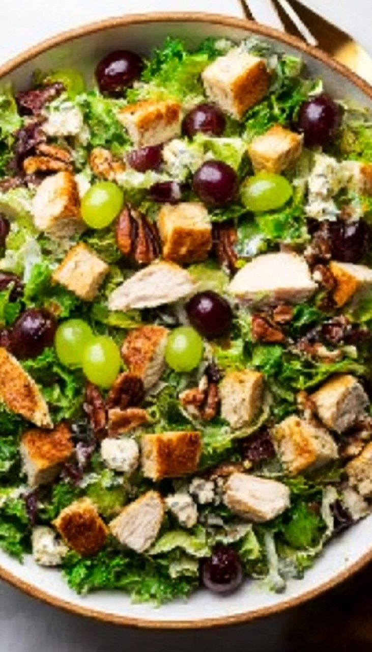 Chicken Salad with Grapes, Pecans, and Croissant Croutons