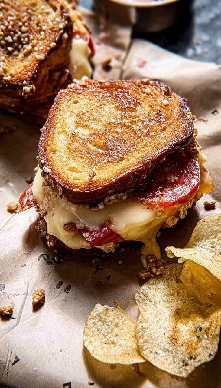 Everything Cheddar, Tomato, and Brie Grilled Cheese