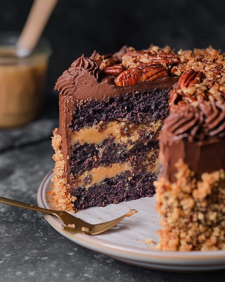 German Chocolate Cake With The Coconut Pecan Frosting