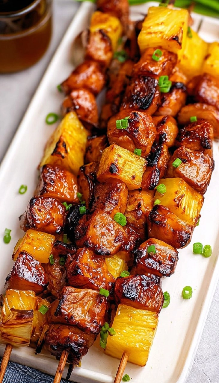 Hawaiian Chicken Pineapple Kabobs