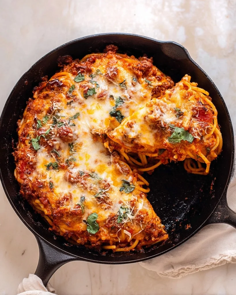 Meaty-Skillet-Bucatini-Pie-Recipe