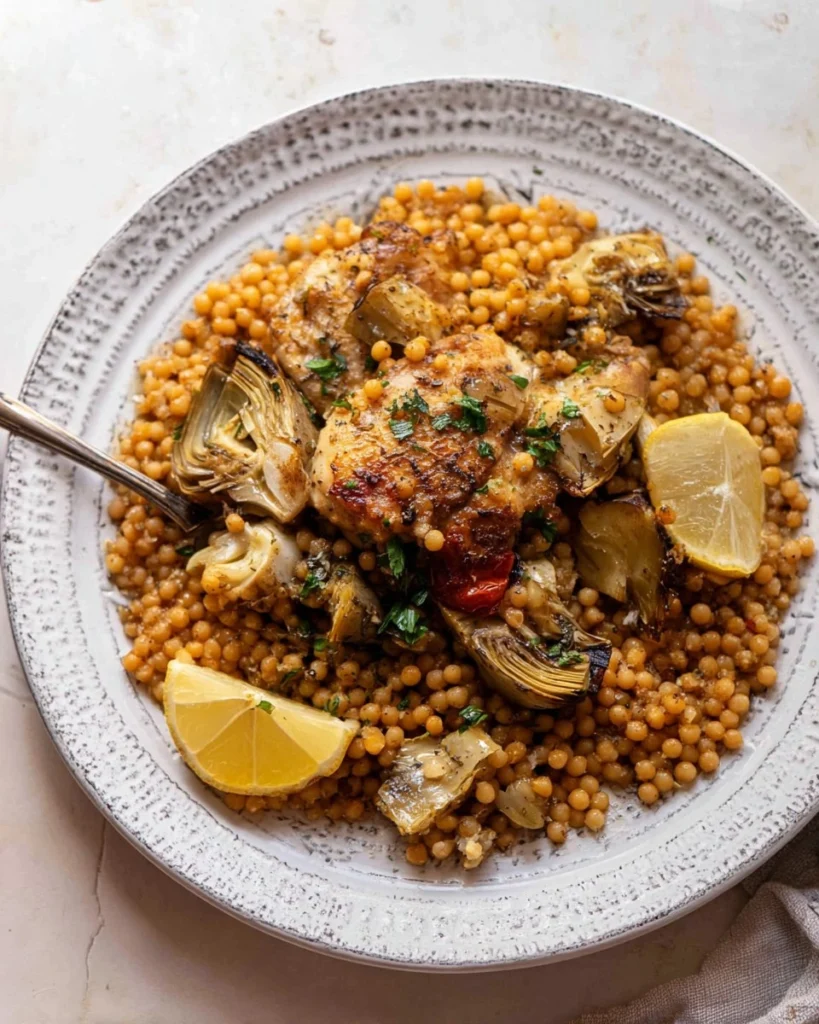 One-Pan-Chicken-Artichoke-Couscous-Recipe