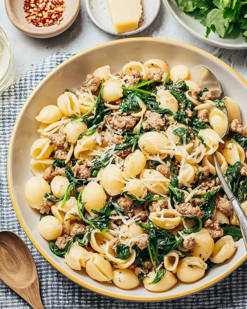Pasta-with-Sausage-and-Spinach-Recipe
