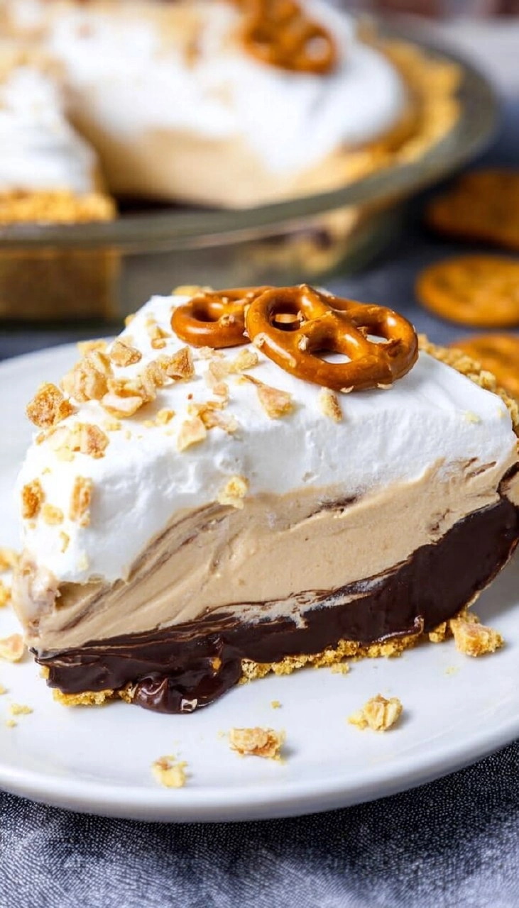 Pretzel Peanut Butter Pudding Pie