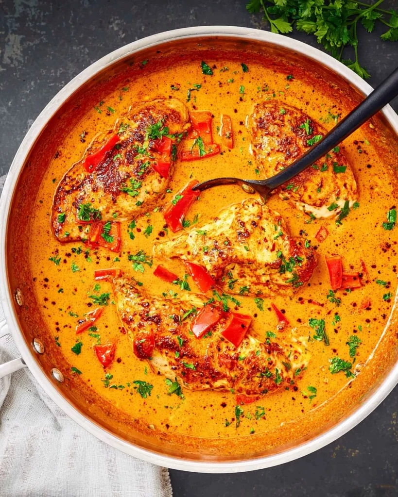 Roasted-Red-Pepper-Skillet-Chicken-Recipe