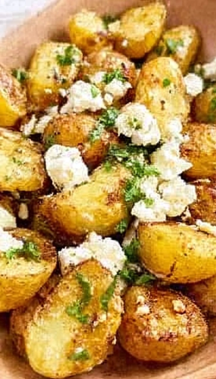 Air Fryer Baby Potatoes with Feta