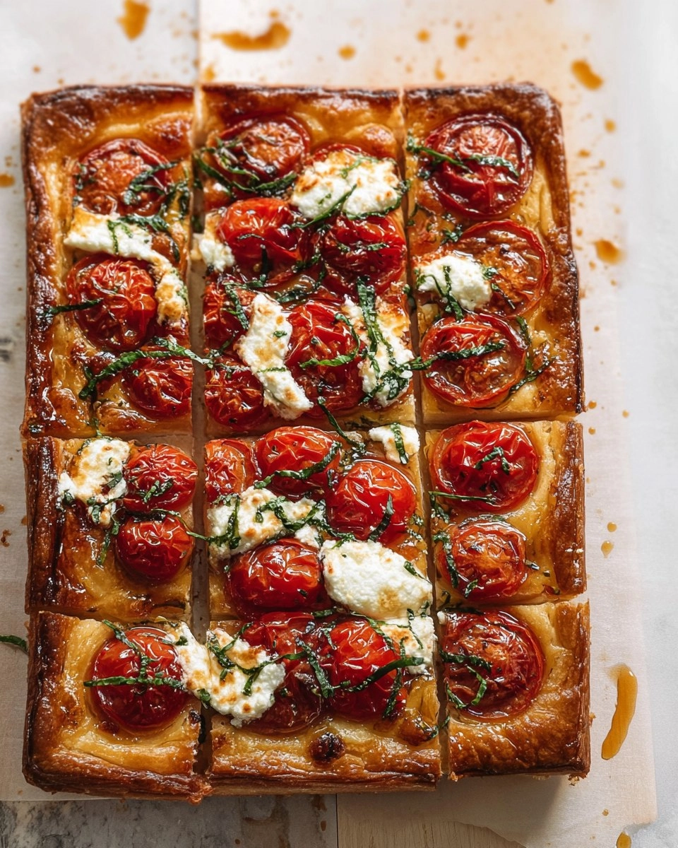 Burst Tomato, Hot Honey & Ricotta Tart
