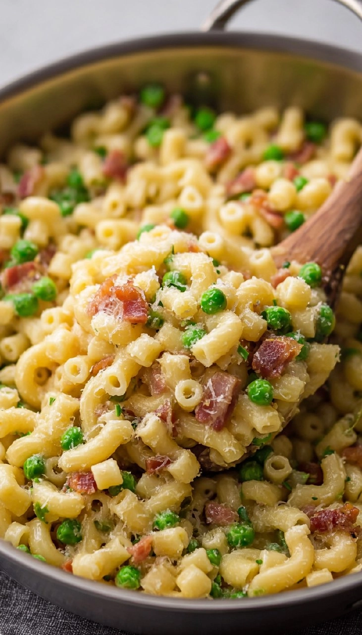 Ditalini Pasta with Bacon and Peas