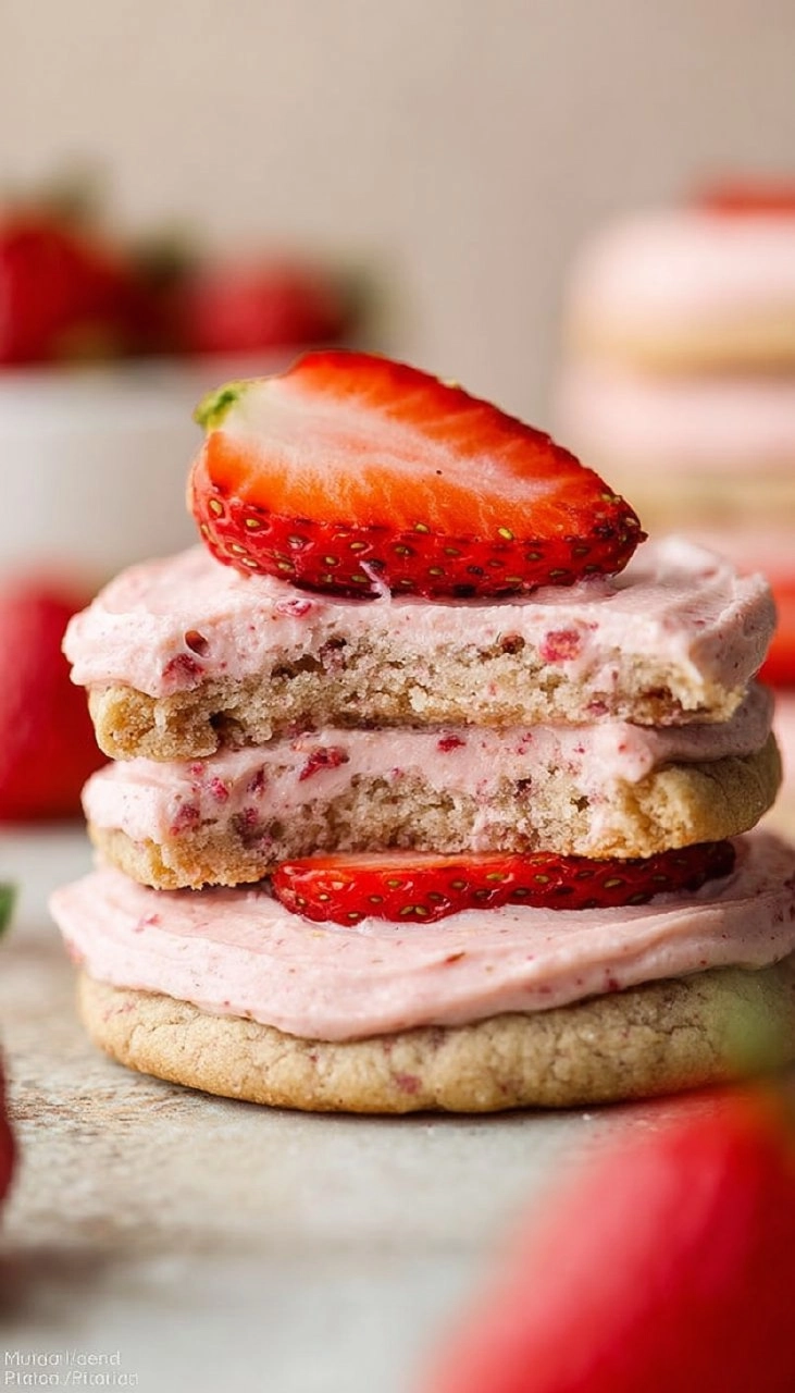 Frosted Strawberry Cookies