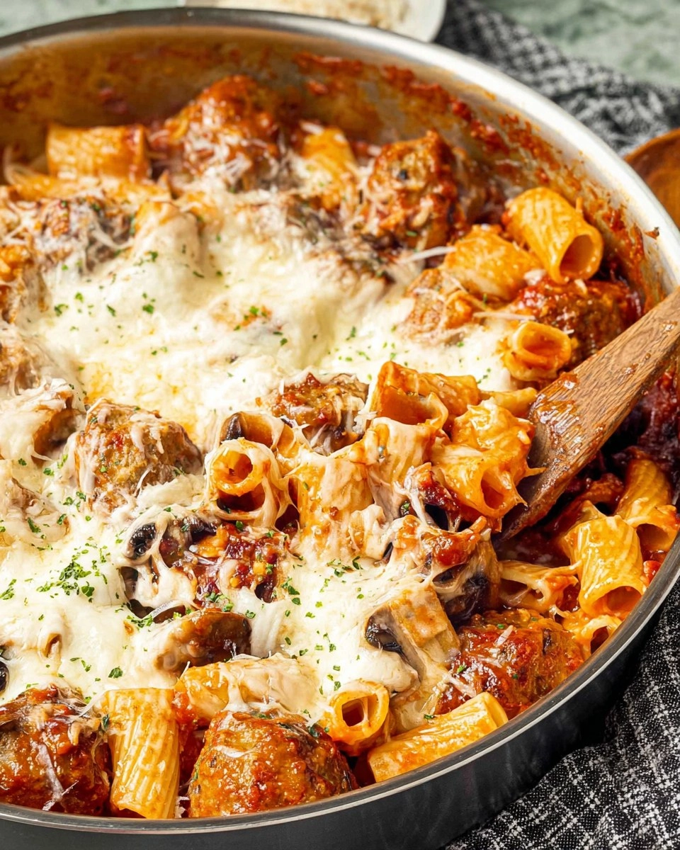 One Pot Sausage Meatball Pasta