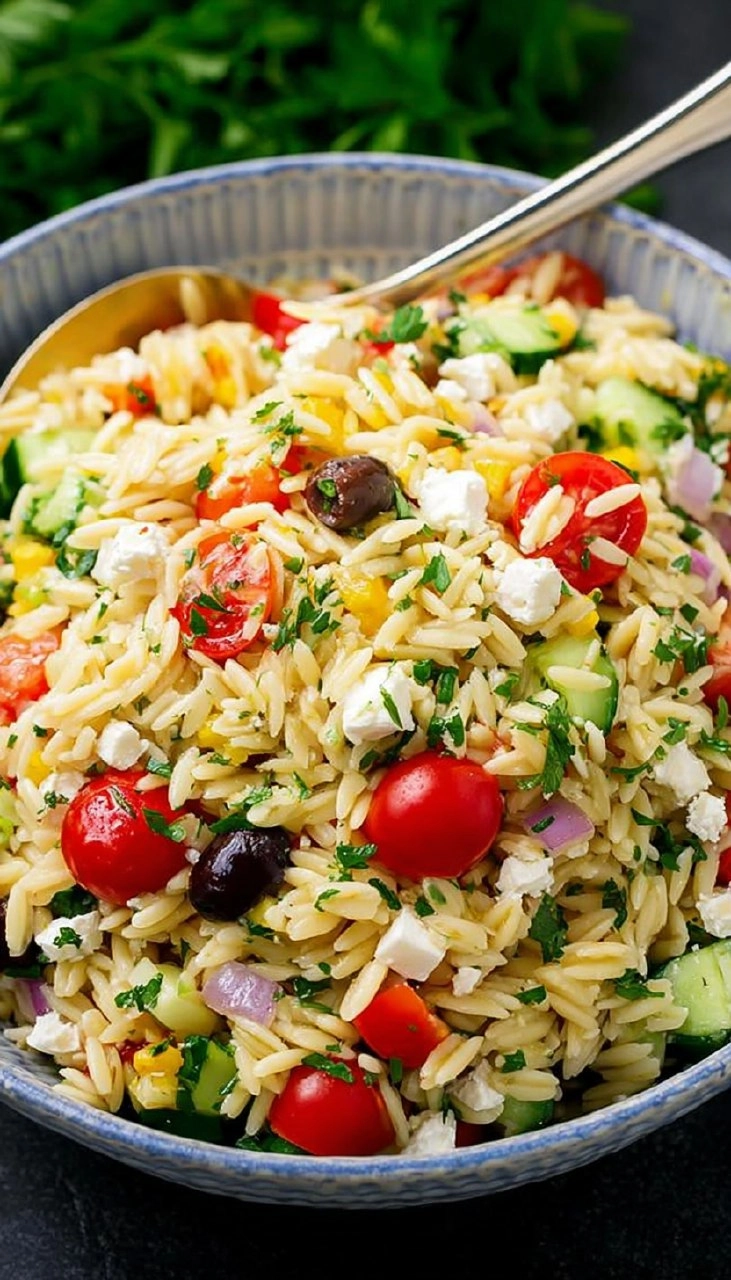 Orzo Salad with Vegetables and Feta