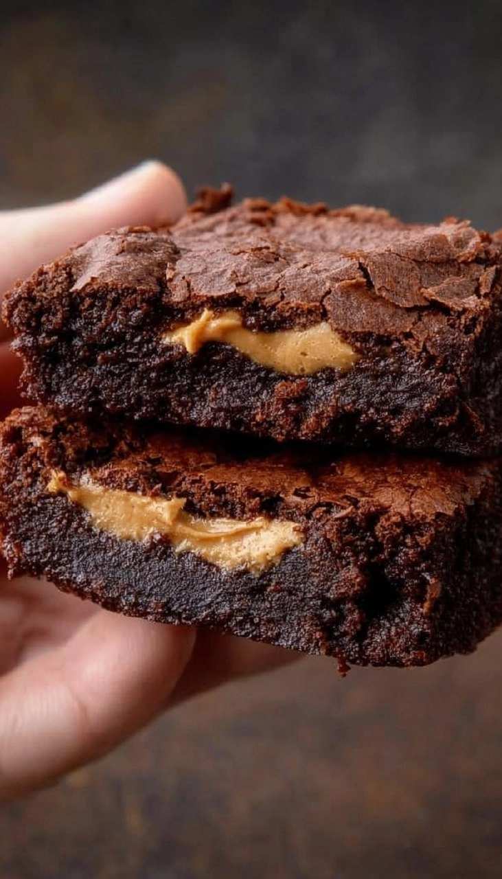 Peanut Butter Stuffed Brownies
