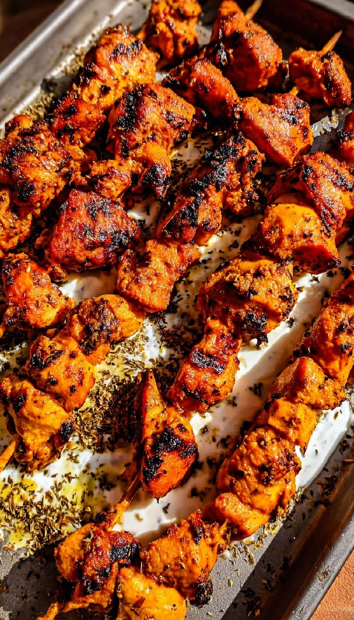 Sheet Pan Lemon Garlic Chicken with Sweet Potatoes and Feta Yogurt Sauce.