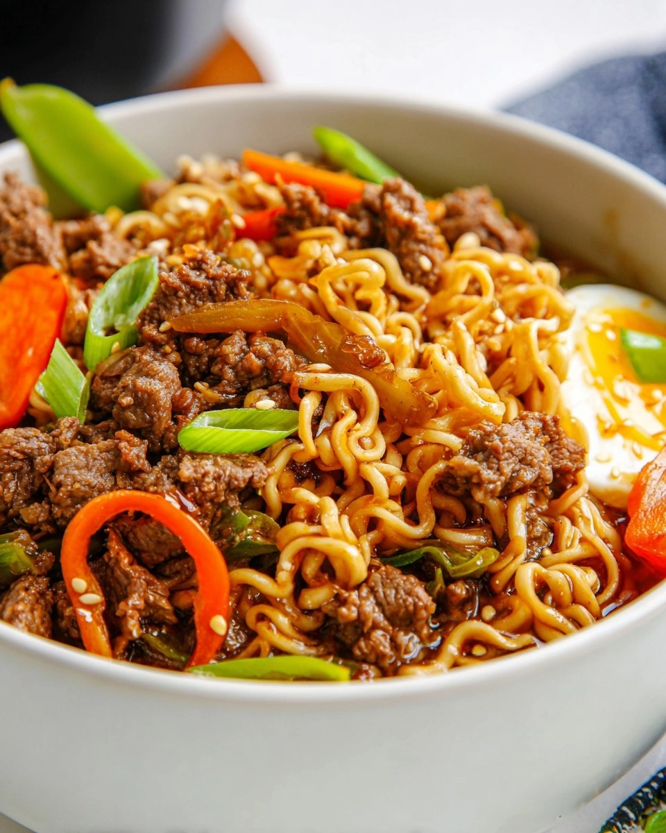 Slow Cooker Asian Beef Ramen Noodles