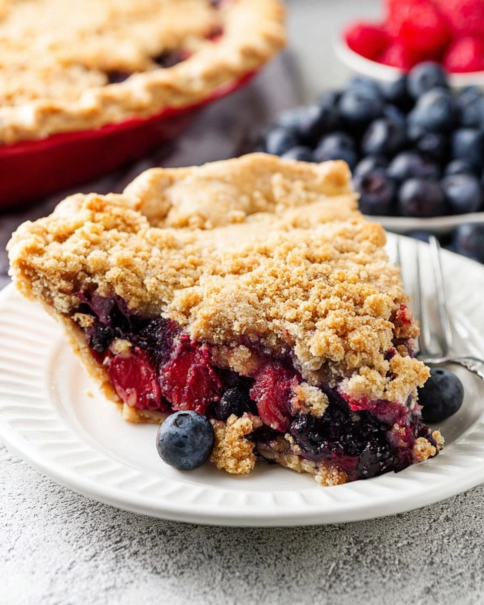 Triple Berry Pie with Crumble Topping
