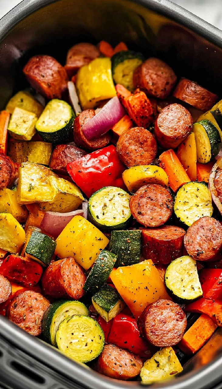 Air Fryer Sausage and Veggies