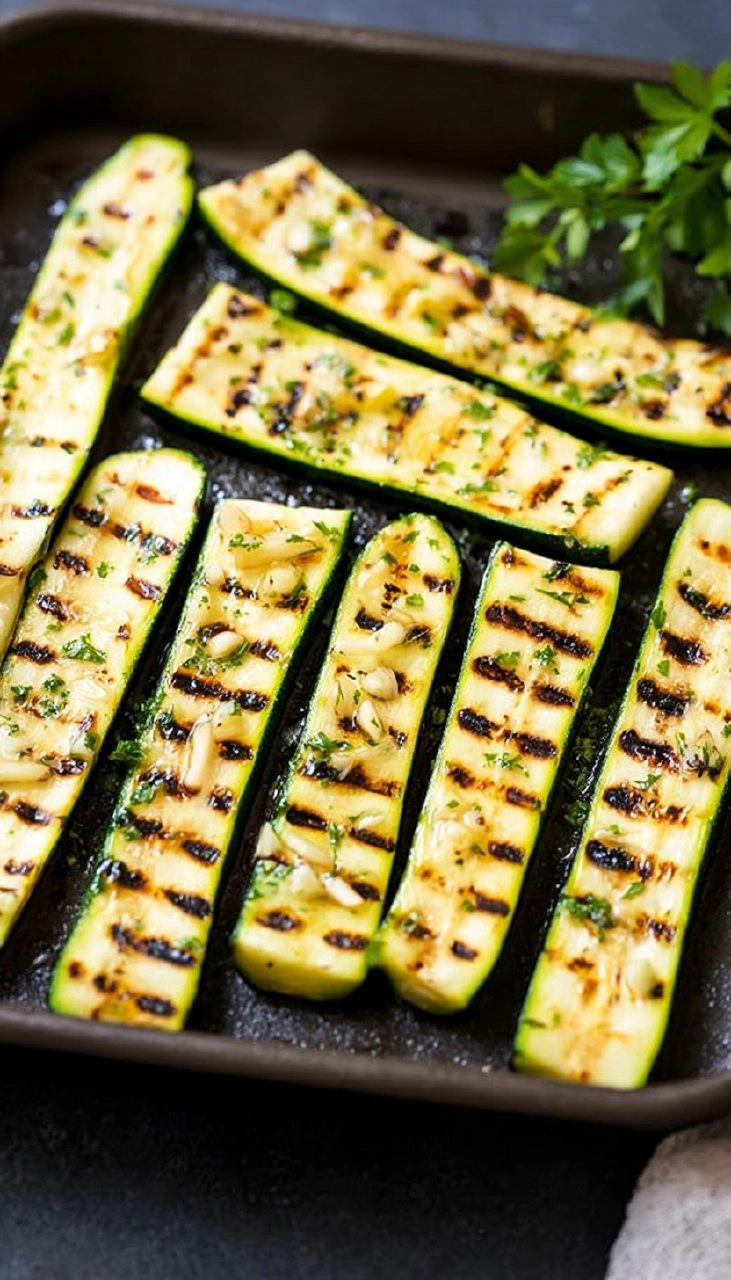 Grilled Zucchini with Garlic and Herbs