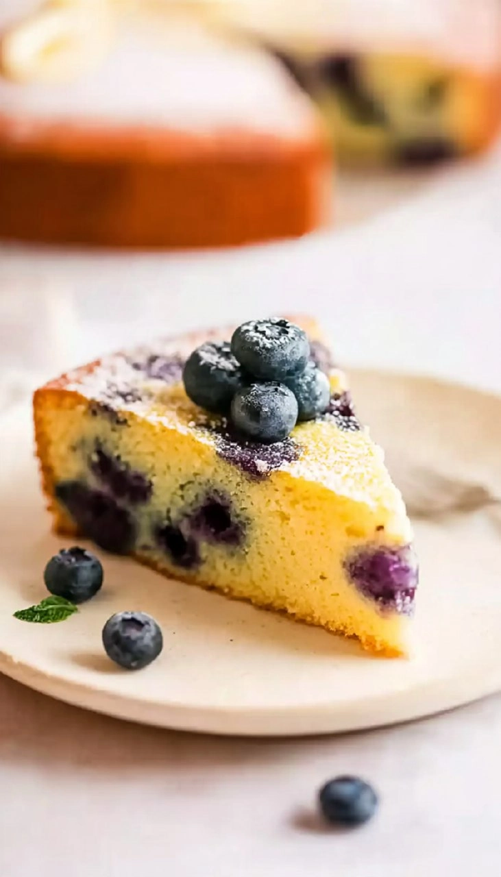 Keto Lemon Cake With Blueberries