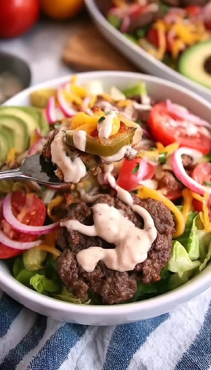 Loaded Burger Bowls with Special House Sauce