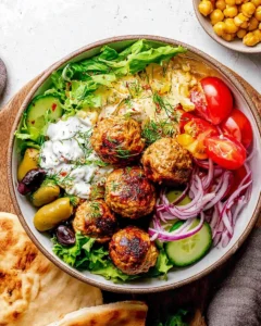 Mediterranean-Meatball-Bowls-Recipe