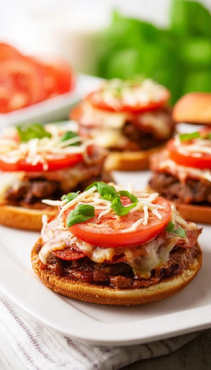 Open-Faced Pizza Burgers