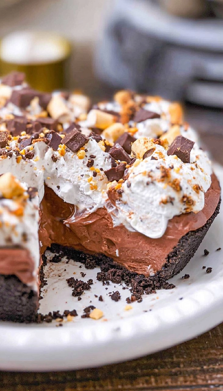 Over-the-Top Rocky Road Hershey Frosting Pie