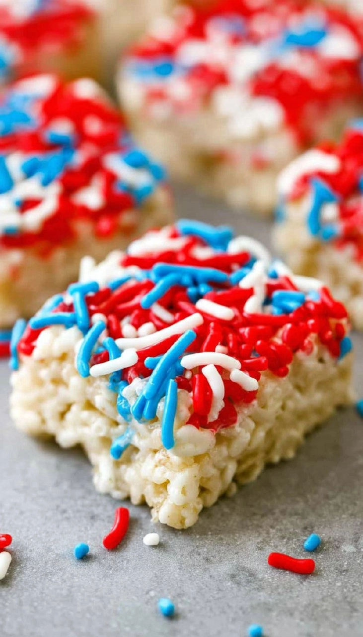 Red-White-Blue Krispie Bites