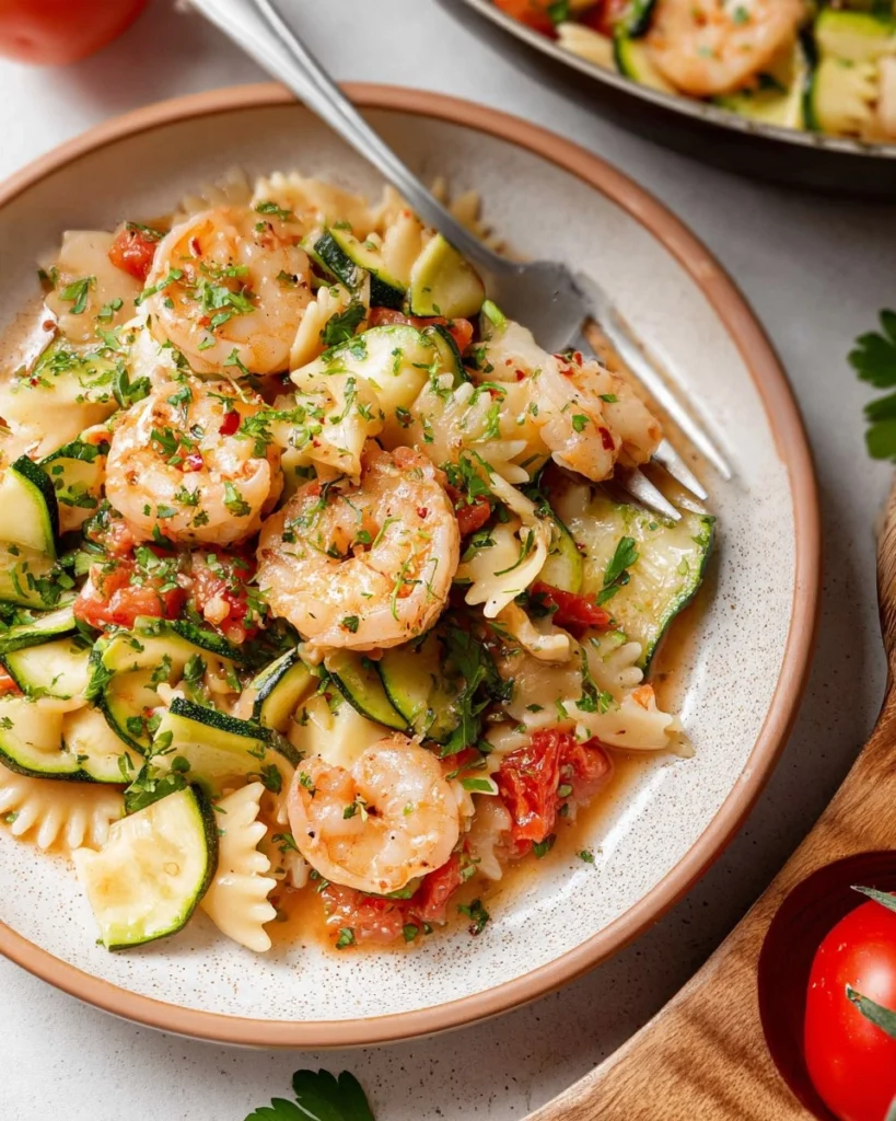 Shrimp-and-Zucchini-Pasta-in-Light-Tomato-Sauce-Recipe