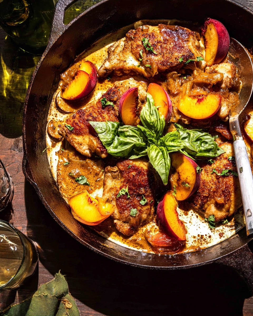 Skillet Peach Chicken with Marsala Pan Sauce