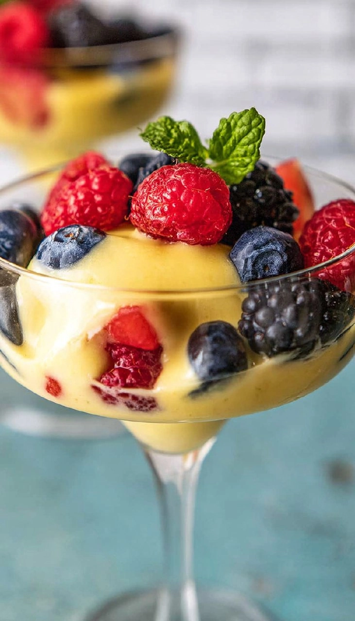 Berries and Creme Anglaise