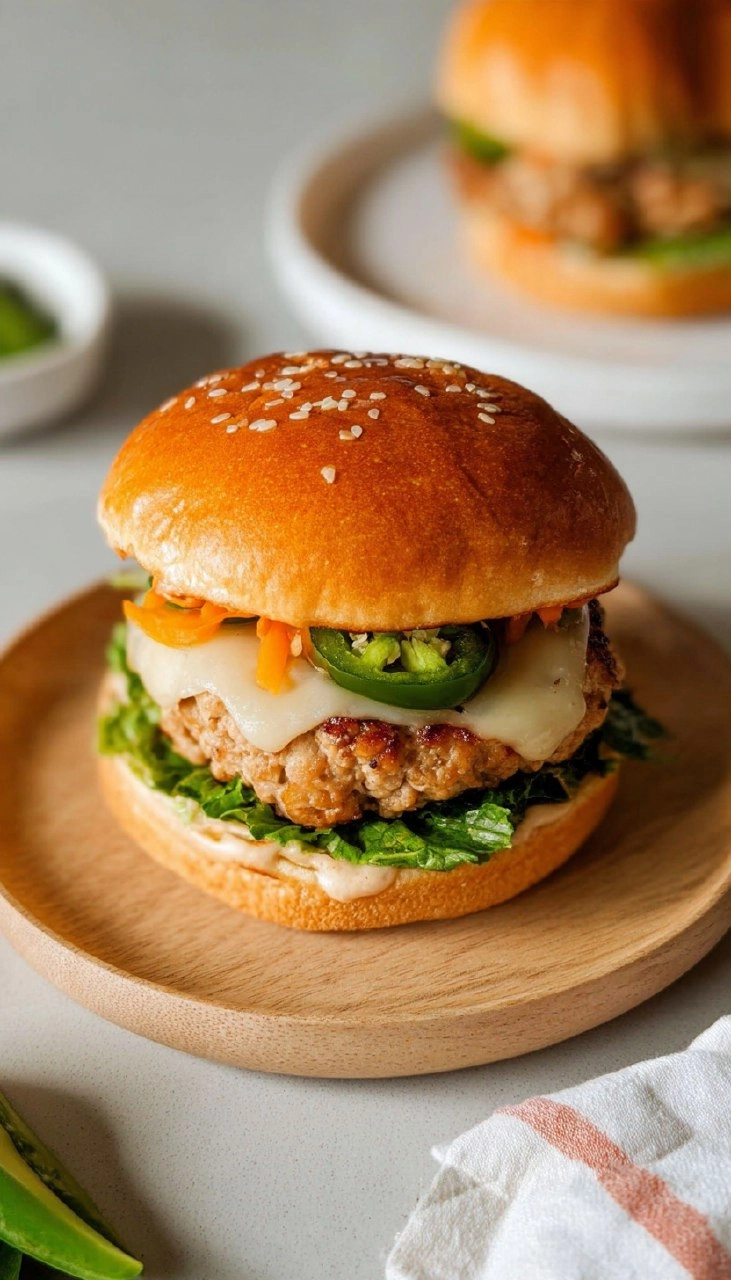 Jalapeño Pepper Jack Turkey Burgers