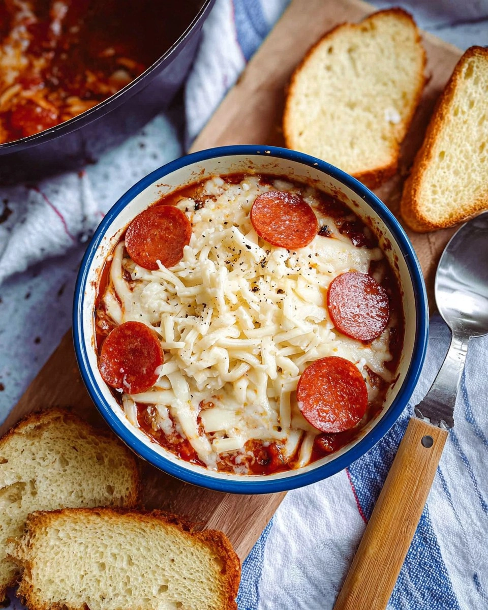 Meaty and Cheesy Pizza Soup