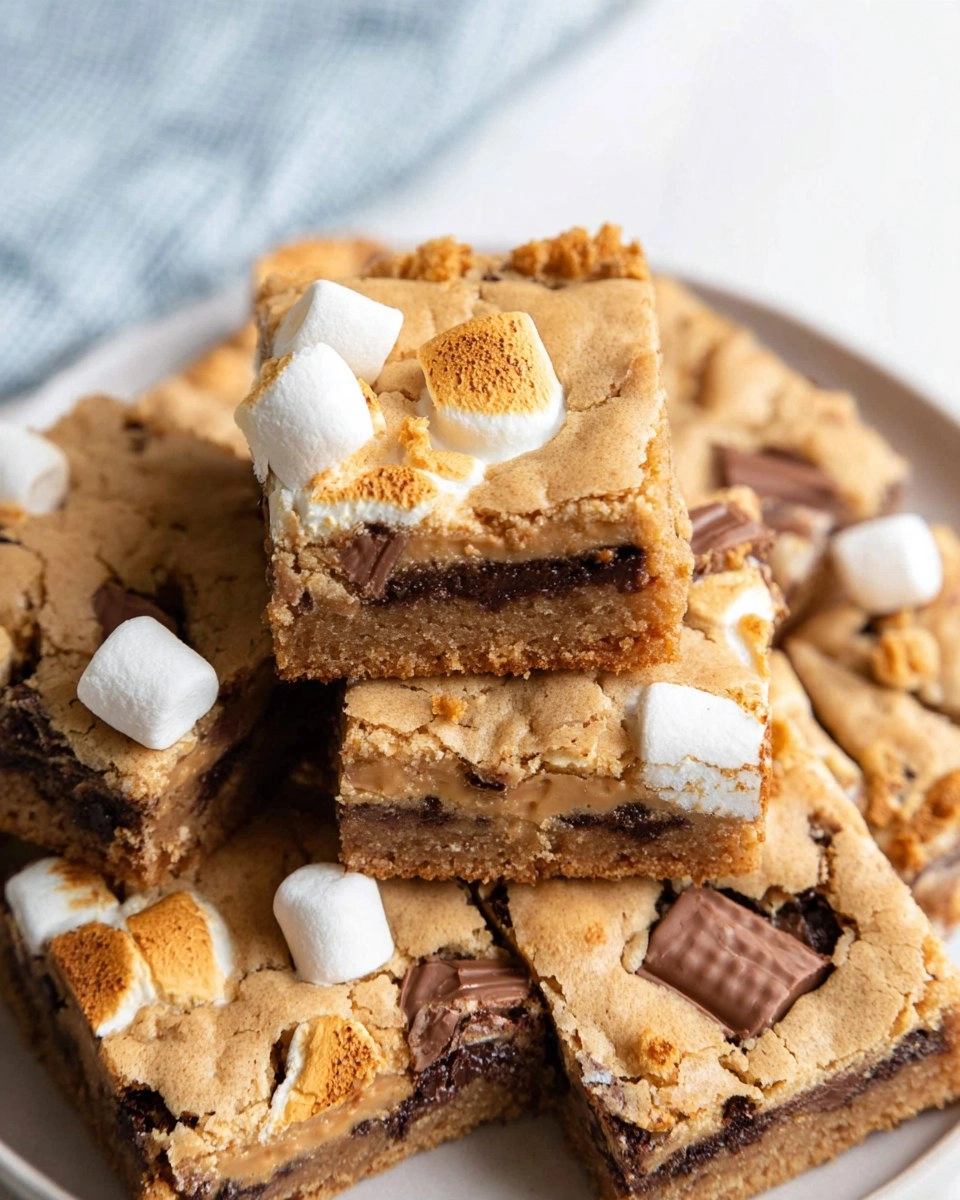 Peanut Butter Cup S'mores Cookie Bars