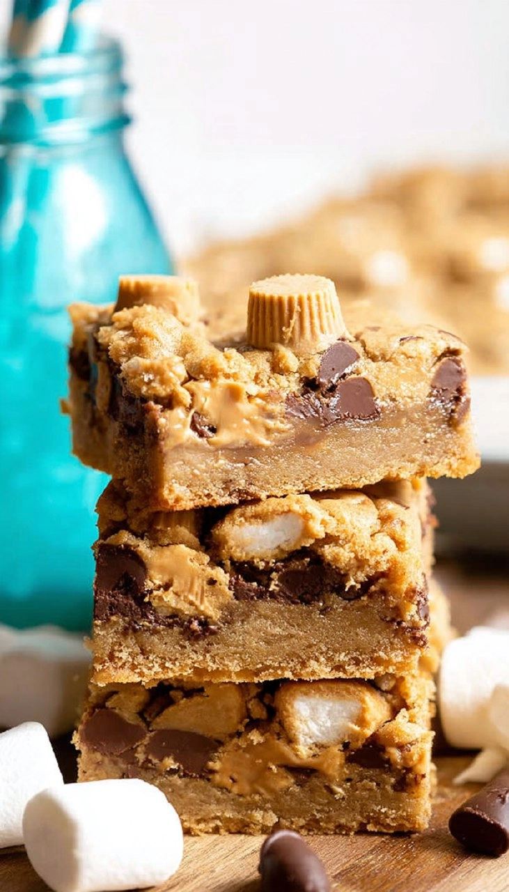 Peanut Butter Cup S'mores Cookie Bars