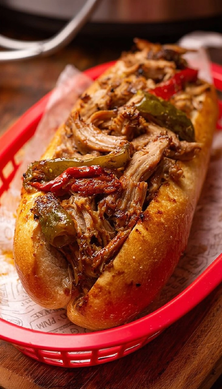 Slow Cooker Chicago Style Pulled Pork Tenderloin