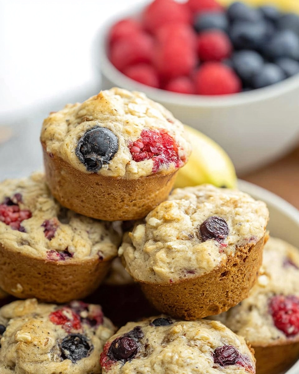 Triple Berry Banana Muffins